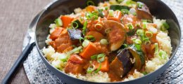 Menestra de verduras con arroz y carne